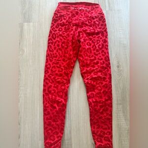Red Leopard Print Women’s Leggings SMALL